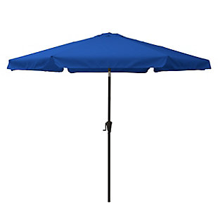 CorLiving 10' Outdoor Round Tilting Patio Umbrella, Blue, large