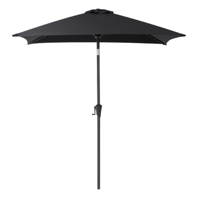 CorLiving 9' Outdoor Square Tilting Patio Umbrella, Black, large