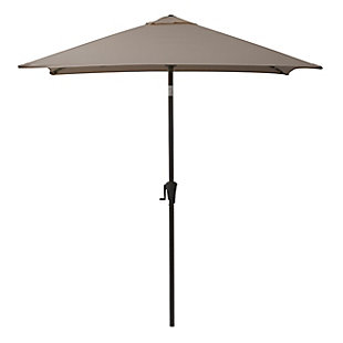 CorLiving 9' Outdoor Square Tilting Patio Umbrella, Gray, large