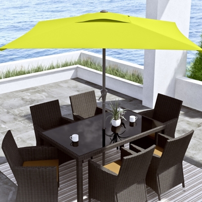 CorLiving 9' Outdoor Square Tilting Patio Umbrella, Lime Green, rollover