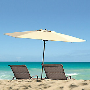 CorLiving 7.5' Outdoor UV and Wind Resistant Beach/Patio Umbrella, White, rollover