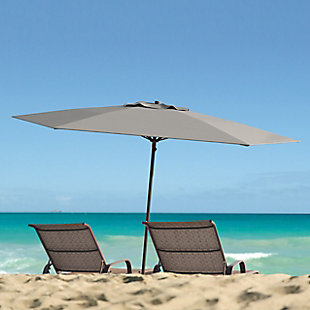 CorLiving 7.5' Outdoor UV and Wind Resistant Beach/Patio Umbrella, Gray, rollover