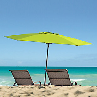 CorLiving 7.5' Outdoor UV and Wind Resistant Beach/Patio Umbrella, Green, rollover