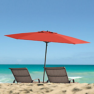 CorLiving 7.5' Outdoor UV and Wind Resistant Beach/Patio Umbrella, Red, rollover
