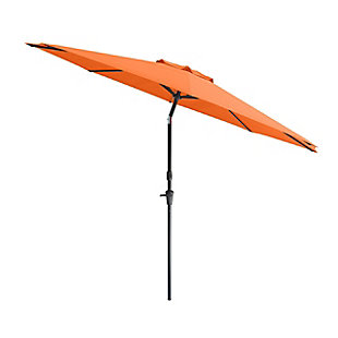 CorLiving 10' Outdoor Tilting Patio Umbrella, Orange, large