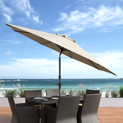 CorLiving 10' Outdoor Tilting Patio Umbrella, White, large