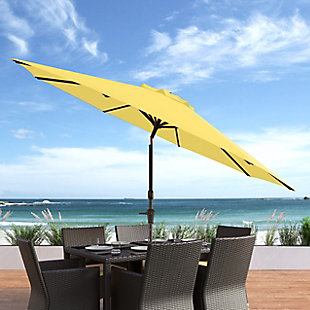 CorLiving 10' Outdoor Tilting Patio Umbrella, Yellow, rollover