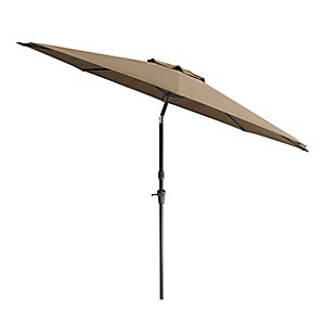 CorLiving 10' Outdoor Tilting Patio Umbrella, Brown, large