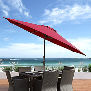 CorLiving 10' Outdoor Tilting Patio Umbrella, Burgundy, rollover