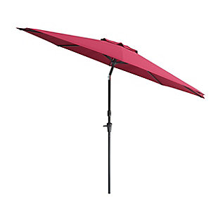 CorLiving 10' Outdoor Tilting Patio Umbrella, Burgundy, large
