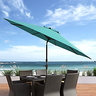 CorLiving 10' Outdoor Tilting Patio Umbrella, Blue, rollover