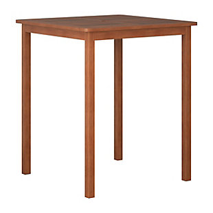 CorLiving Outdoor Hardwood Bar Height Table, Brown, large