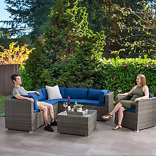 Parksville  7-Piece Outdoor Patio Sectional Set, , rollover