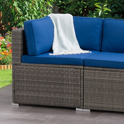 Parksville Outdoor Patio Sectional Corner Chair, , large