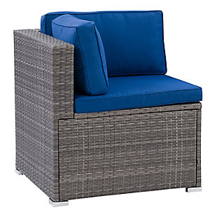 Looking for that finishing piece to your outdoor sectional? This corner chair checks all your boxes.  Its powder-coated steel frame helps resist rust and its all-weather, UV resistant resin wicker maintains a bright and fresh appearance year after year. Finished off with plush cushions to provide all the comfort you would want from your outdoor set.Made with galvanized powder coated steel for durability | Made using Weather rated PVC for long lasting enjoyment | Fastening clips included to prevent shifting or moving | Cushions are easily removable for storage | Metal capped feet for a stylish finish | Galvanized powder coated steel helps resist rust
