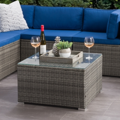 Parksville Outdoor Patio Square Coffee Table, , large