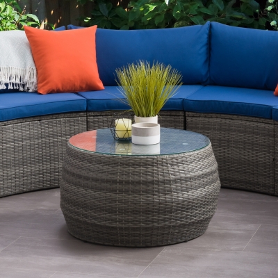 Parksville Outdoor Patio Round Coffee Table, , large