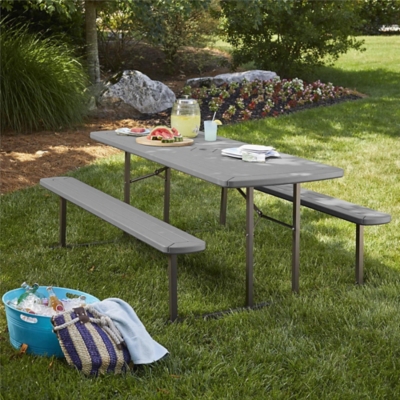 COSCO Outdoor Living 6 Folding Picnic Table, Dark Gray