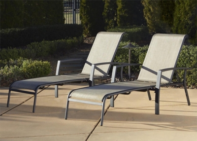 COSCO Outdoor Living Serene Ridge Outdoor Aluminum Chaise Lounger (Set of 2), , rollover