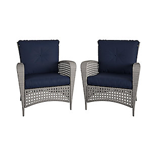 COSCO Outdoor Living Lakewood Ranch Steel Woven Wicker Lounge Chair with Cushion (Set of 2), , large
