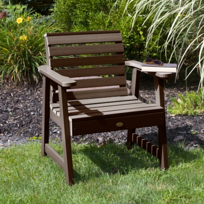 Highwood® Weatherly Outdoor Garden Chair, Weathered Acorn, large
