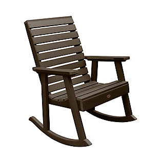 Highwood® Weatherly Outdoor Rocking Chair, Weathered Acorn, large