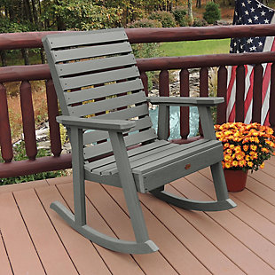 Highwood® Weatherly Outdoor Rocking Chair, Coastal Teak, rollover