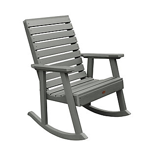 Highwood® Weatherly Outdoor Rocking Chair, Coastal Teak, large
