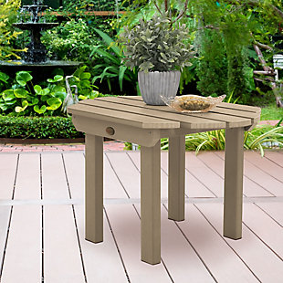 Welcome to highwood®. Welcome to relaxation. We are proud to offer the wood-replacement material of choice, as used in America’s largest theme parks, coastal resorts and hot-tub cabinets…now available for your own backyard. Keep all of your necessities within arm’s reach on this inviting table. The Classic Westport Side Table was inspired by the casual elegance of the ever-popular Classic Westport Adirondack Chair. Position this piece in your preferred outdoor escape, even on your sun shelf. The Classic Westport Side Table is the perfect side kick to the Classic Westport Adirondack Chair or Classic Westport Garden Chair. The proprietary Highwood high-grade poly lumber used in this product offers the most realistic look of natural wood WITHOUT the headaches of maintaining or replacing every few seasons. Simply wash your highwood® furniture to remove any dirt or grime. Explore the entire line of highwood® products to coordinate other beautiful, durable products that will make your outdoor living space the envy of the neighborhood. Still not sure? Request a free product swatch so you can view the color and composition in person. This product is assembled with 304-grade stainless steel hardware and comes with the assurance of a manufacturer’s 12-year residential limited warranty. Some assembly is required (see assembly guide) and assembled dimensions are 27"W x 17"H x 19"D (12lbs).100% Made in the USA - backed by US warranty and support | Weatherproof - leave outside year-round.  Will not crack, peel or rot when exposed to the elements | No sanding, staining, or painting - yet it looks like real wood | Durable material - assembled with 304-grade stainless steel hardware | Some assembly is required - assembled dimensions are 27"W x 17"H x 19"D (12lbs)