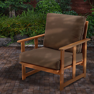 National Tree Company Eucalyptus Grandis Wood Cushioned Club Chair, , rollover