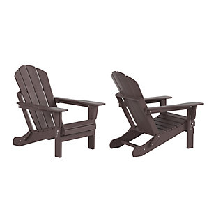 Westin Outdoor Newport Folding Poly Adirondack Chair (set Of 2), Dark Brown, large