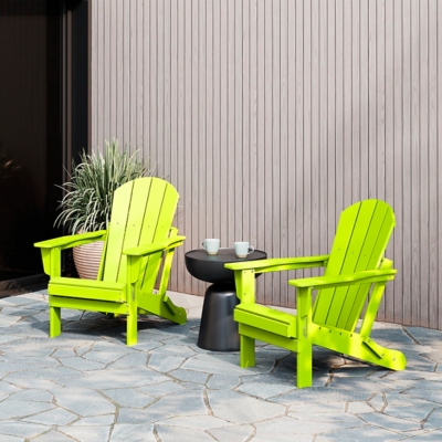 Westin Outdoor Newport Folding Adirondack Chair (set of 2), Lime