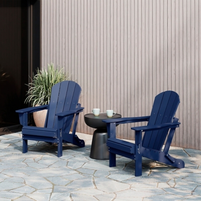 Westin Outdoor Newport Folding Adirondack Chair (set of 2), Navy Blue