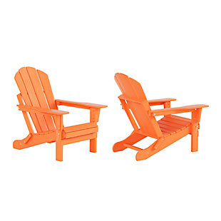 Westin Outdoor Newport Folding Poly Adirondack Chair (set Of 2), Orange, large