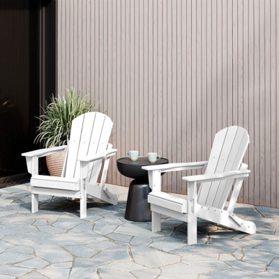 Westin Outdoor Newport Folding Poly Adirondack Chair (set Of 2), White, large