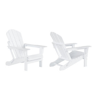Westin Outdoor Newport Folding Poly Adirondack Chair (set Of 2), White, large