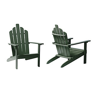 Westin Outdoor Patio Acacia Wood Adirondack Chair, Dark Green, large