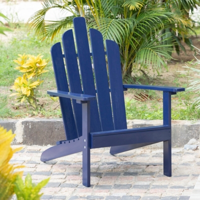 Westin Outdoor Patio Acacia Wood Adirondack Chair, Navy Blue, rollover
