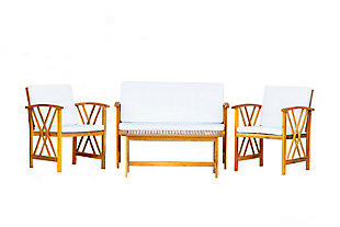 Westin Outdoor Elmhurst 4-piece Sofa Seating Set With Cushions, White, large