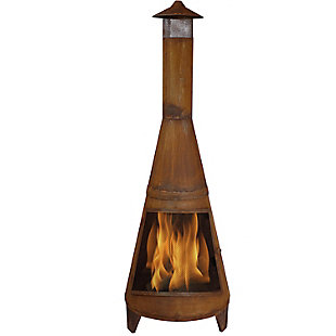 Sunnydaze 70" Outdoor Rustic Wood-Burning Chiminea Fire Pit, , large