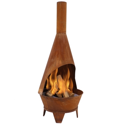 Sunnydaze 6' Outdoor Rustic Chiminea Wood-Burning Fire Pit, , large