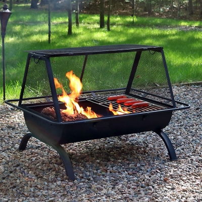 Large fire shop pit grill