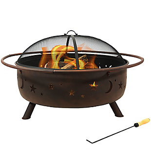 Sunnydaze 42" Outdoor Large Cosmic Patio Fire Pit and Accessories, , large
