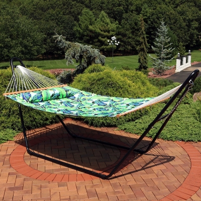 Sunnydaze Outdoor Exotic Foliage Spreader Bar Hammock, , rollover