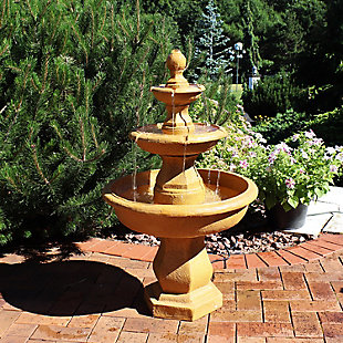 Sunnydaze 40" Outdoor Tropical 3-Tier Garden Water Fountain, , rollover
