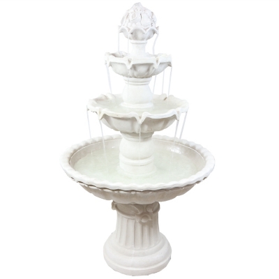 Sunnydaze Decor 4-Tier Fruit Top Outdoor Water Fountain Backyard Garden Feature - 52", , large