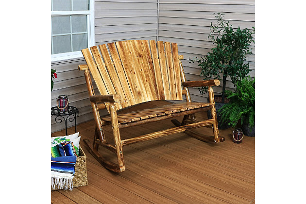Sunnydaze Outdoor Rustic Wooden Log, Cabin Style Outdoor Furniture