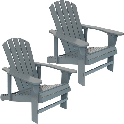 Sunnydaze Outdoor Coastal Bliss Adirondack Chair (Set of 2), , large