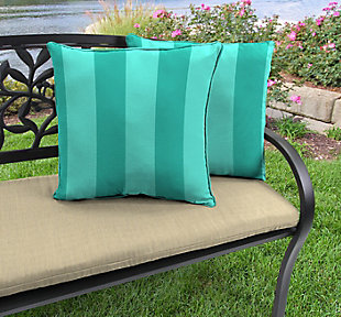 Jordan Manufacturing Outdoor 17" Accessory Throw Pillows (Set of 2), Preview Stripe Lagoon, rollover