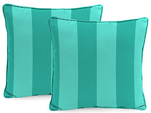 Jordan Manufacturing Outdoor 17" Accessory Throw Pillows (Set of 2), Preview Stripe Lagoon, large